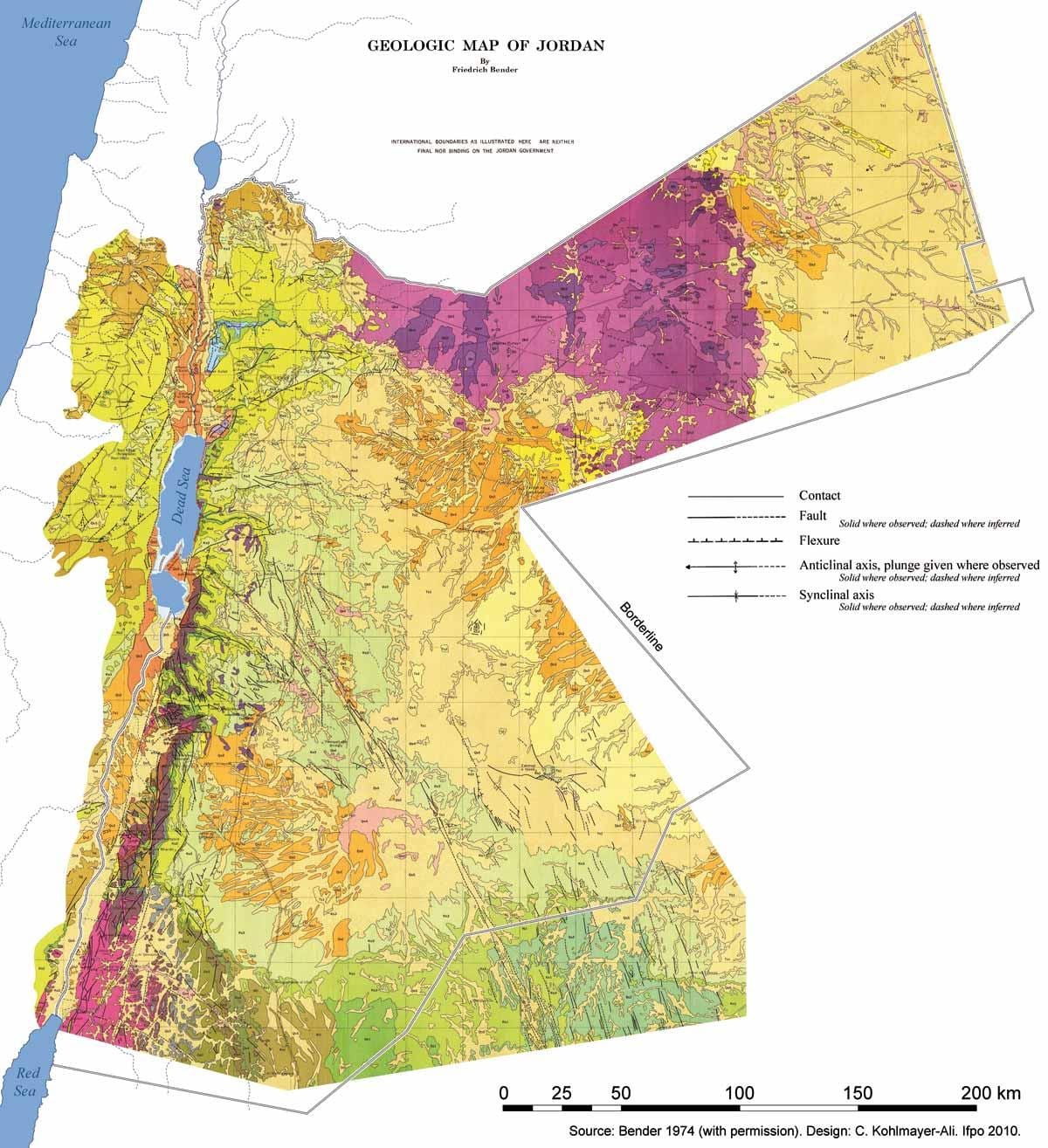 xəritə İordaniya geologiya