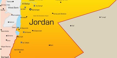 Xəritə İordaniya, Yaxın Şərqdə