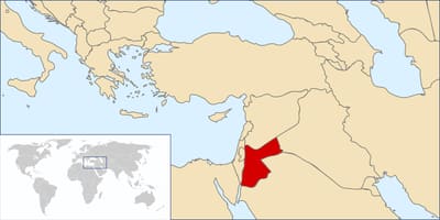 İordaniya dünya xəritəsində