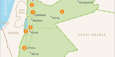 Amman, İordaniya xəritədə