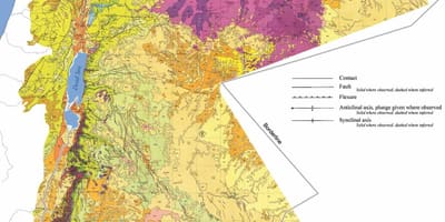 Xəritə İordaniya geologiya